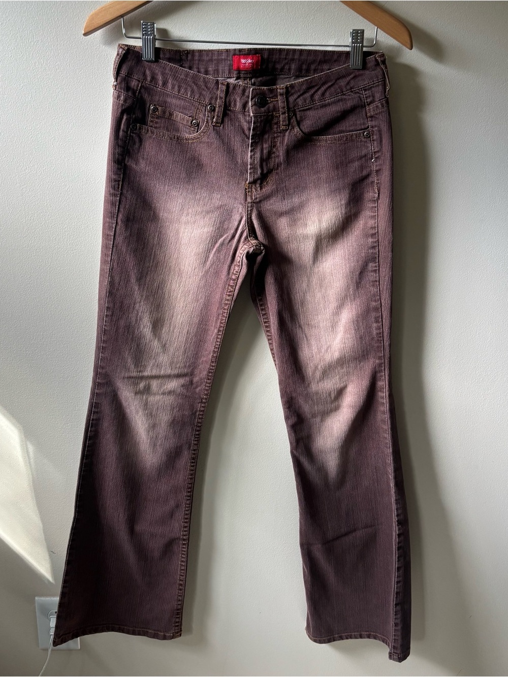 Mossimo Brown Bootcut Pants with Distressed Wash